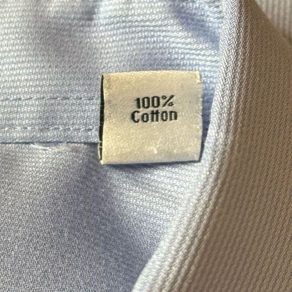 Calvin Klein Non-Iron Slim Fit Blue Dress Shirt size 17.5 - Picture 5 of 6